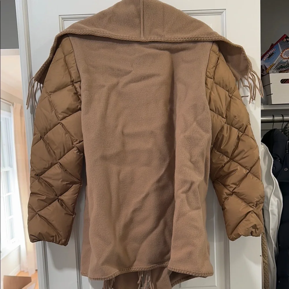 NWT Moncler Tan Cape with Fringe Detail - Picture 5 of 8